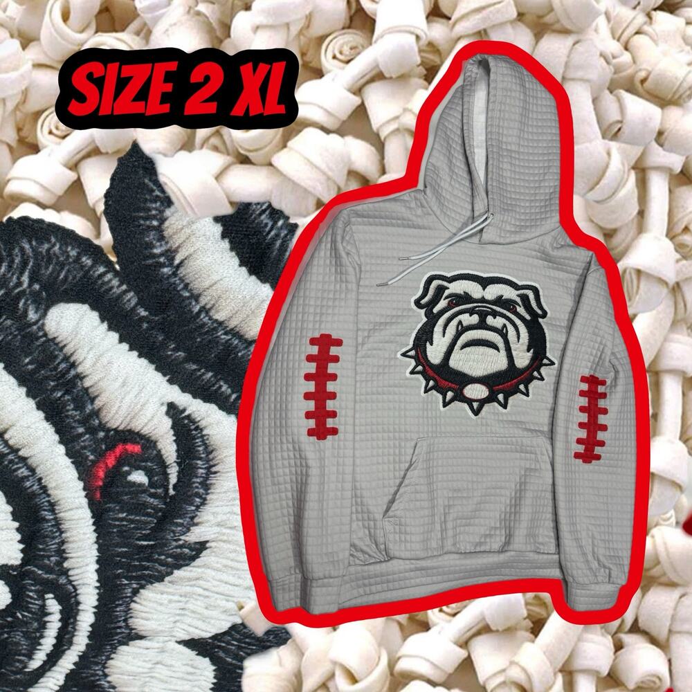Georgia University Bulldogs UGA Gray Hoodie Size 2XL Pullover